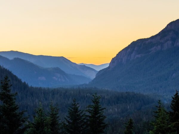 Mountain range at sunrise